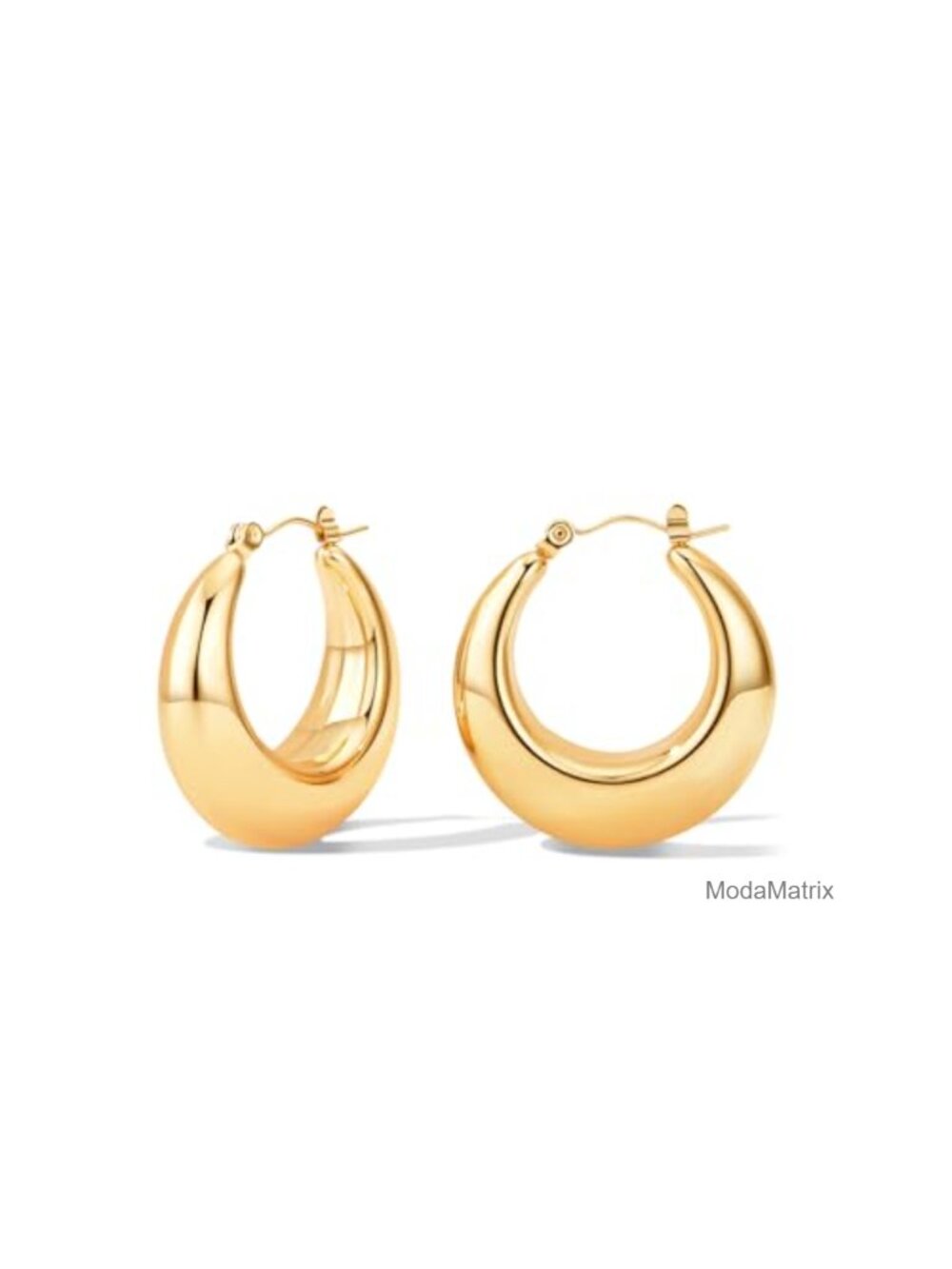 Chunky Gold Hoop Earrings for Women Stainless Steel Hypoallergenic Minimalist